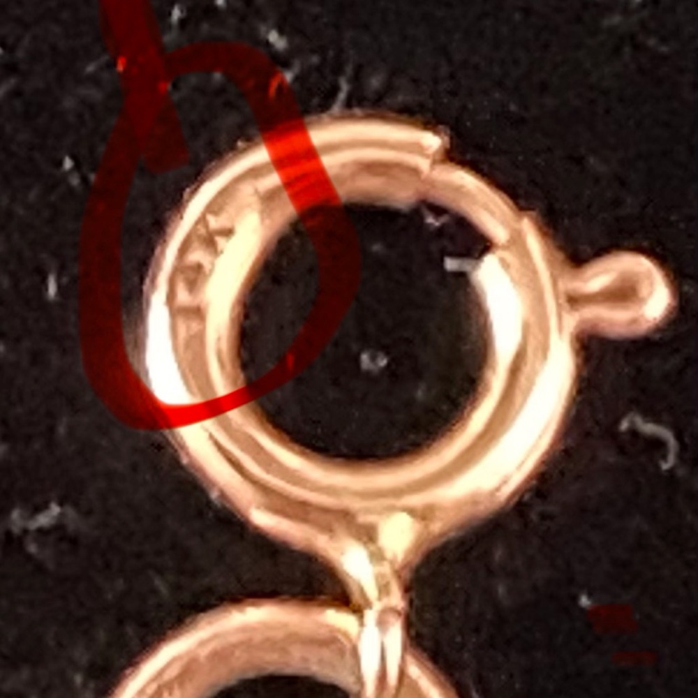 14K Gold Necklace with Turquoise Blue Hearts - Unique! - Picture 9 of 10